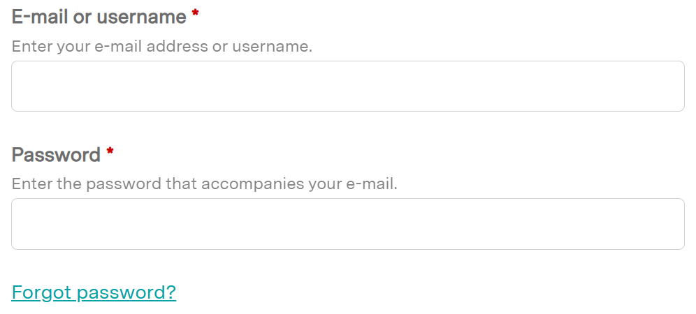 Visitor Login screen with Forgot password text