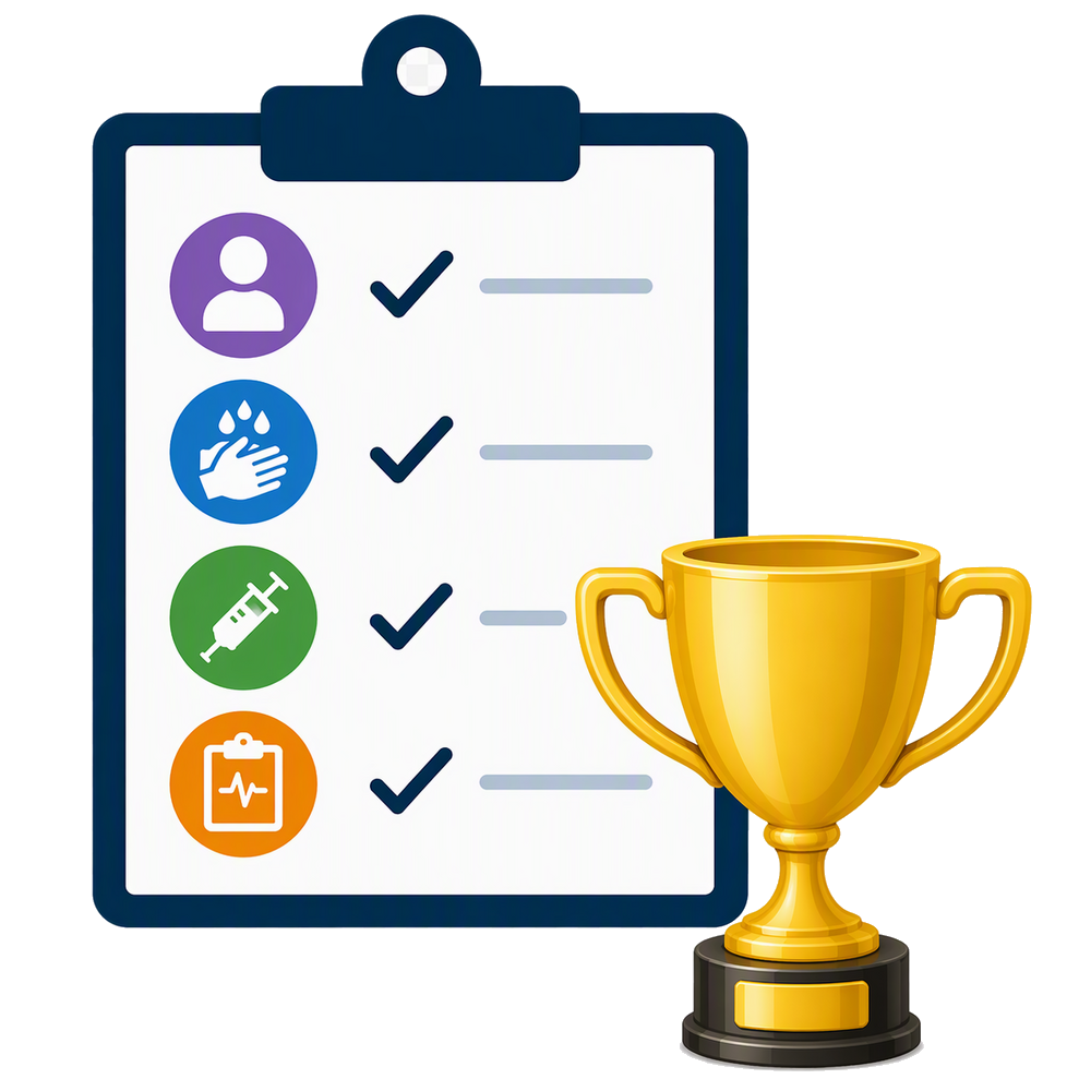 Checklist with trophy clipart