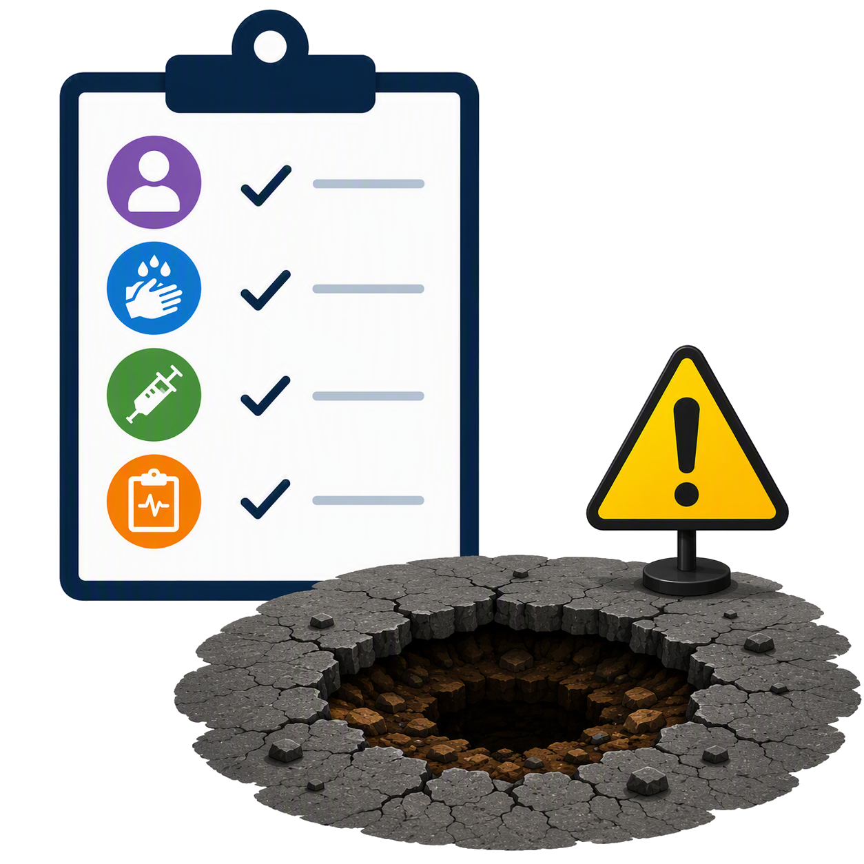 Checklist with pitfall clipart